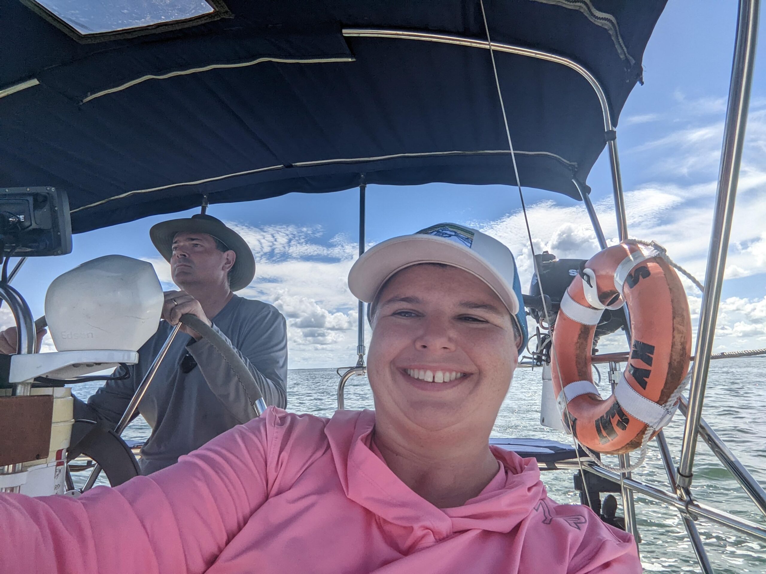 Our first time 'soloing' on a sailboat.