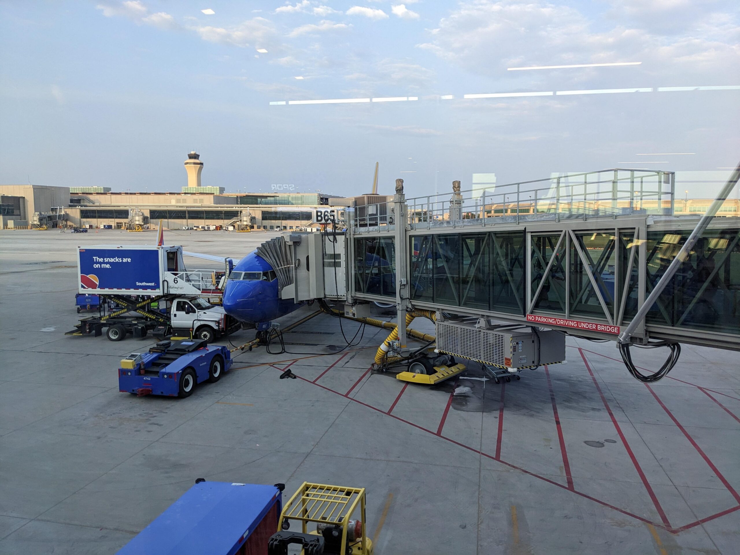 A Southwest jet being prepared for flight